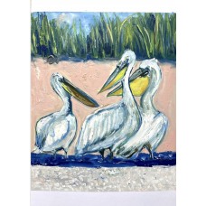 “Albatrosses. Bilosaraiskyi Nature Reserve” – Original Bird Painting, Oil on Paper | Marina Stognieva “Albatrosses. Bilosaraiskyi Nature Reserve” – Original Bird Painting, Oil on Paper | Marina Stognieva